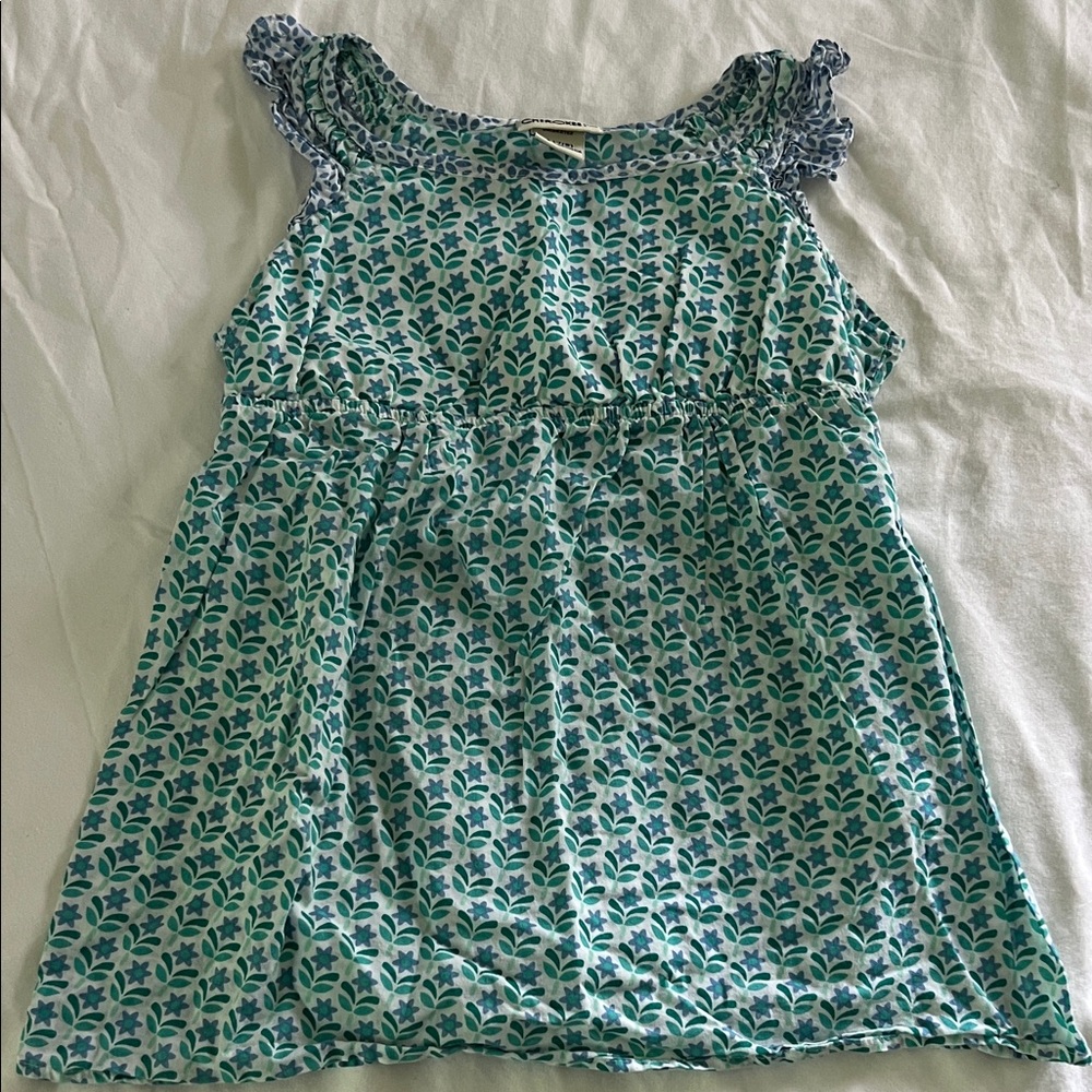 Cherokee Girls Light Cotton Tank Top in Teal and Blue
